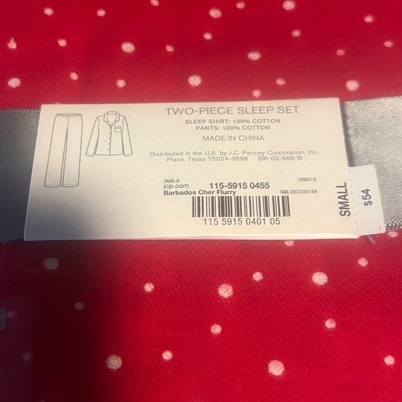 Liz Claiborne Kids Red and White Polka Dot Pajama Set - Picture 3 of 4